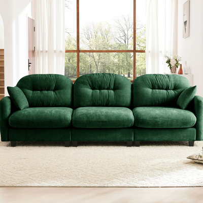 Trois places en tissu chenille doux, conception ergonomique et coussins pour la chambre à coucher ou le salon Canapé modulaire en chenille, confort d'assise en mousse haute densité