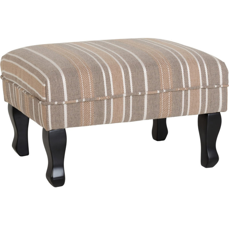 Mont Wide Rectangle Striped Footstool, Beige