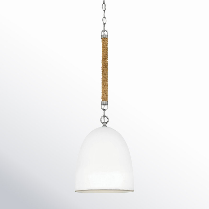 Luminaire suspendu à intensité variable pour plafond incliné 1 lumière Karissa , Nickel antique, Blanc