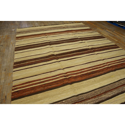 Antique American Rag Rug American Allover Geometric Knotted