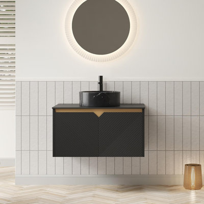 Meuble-lavabo artistique avec symétrie diagonale