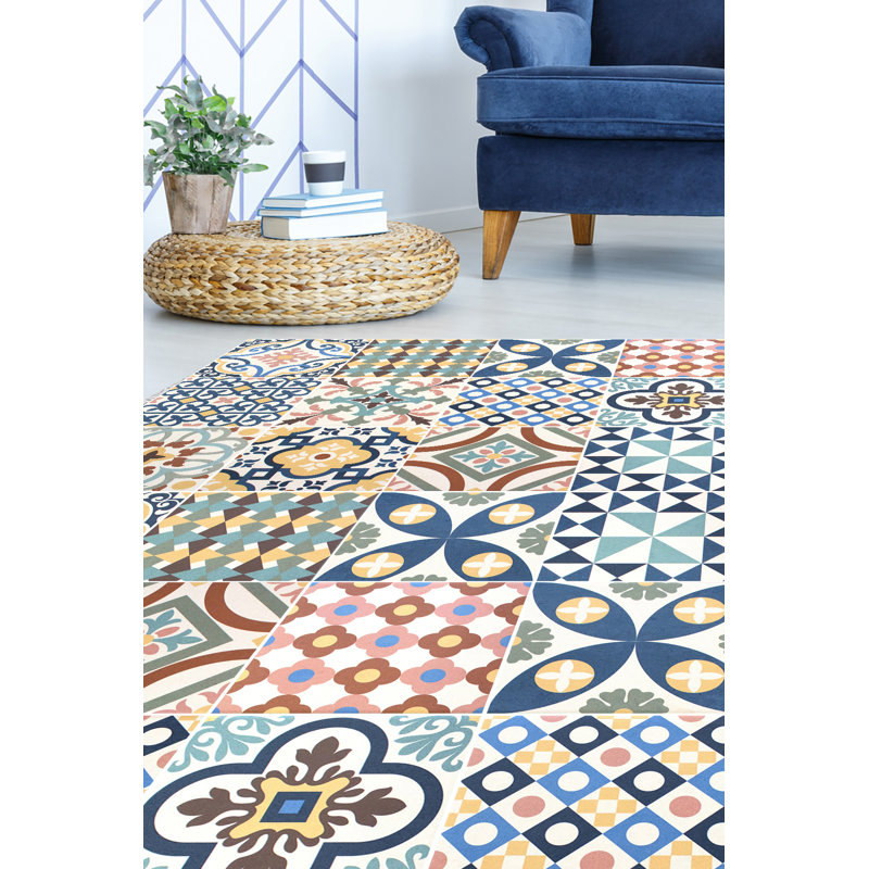 Alcia Vinyl Machine Printed Area Rug, Rectangle 120 x 180cm