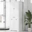 Freestanding Bathroom Storage Cabinet With Doors & Drawers, Tilt-Out Laundry Hamper, Adjustable Shelf, Multiple Storage Spaces, Two Packages, White