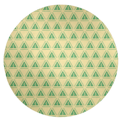 Tapis minimaliste jaune/vert arbres