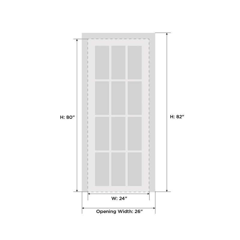 Porte standard Veregio, 24 po x 80 po, Gris