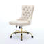 Chaise de bureau contemporaine rembourrée et capitonnée à boutons avec base en métal-860215921
