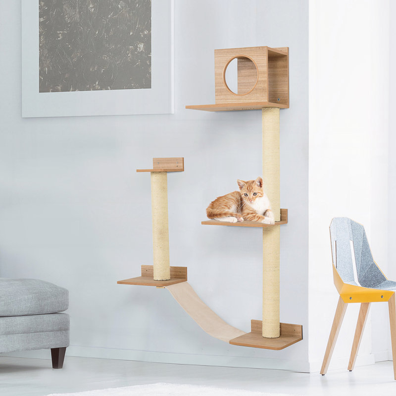 Tour pour arbre à chat murale multi-niveaux