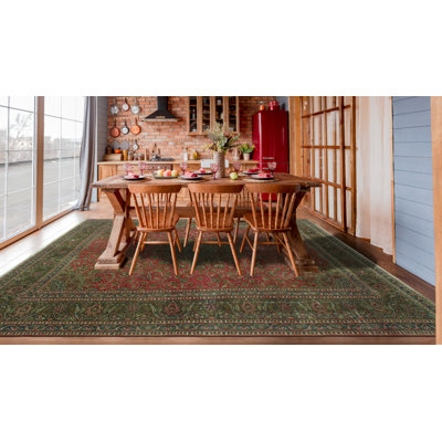 Kawa One-of-a-Kind 9'4" X 12'7" 1980s Wool Area Rug in Green