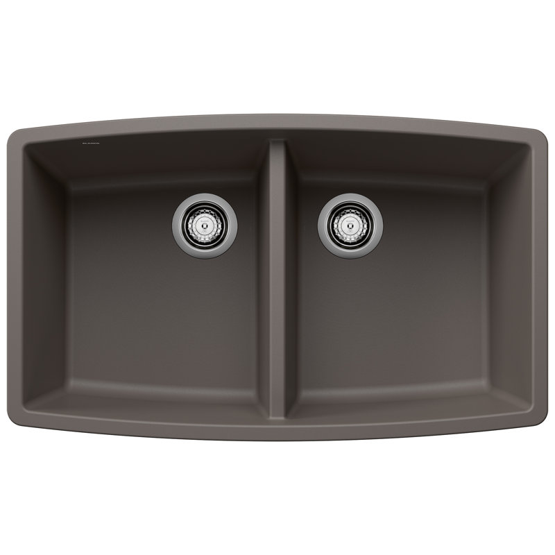 Évier de cuisine à double cuve encastrable 50/50 Performa SILGRANIT - Gris volcan, Gris volcanique