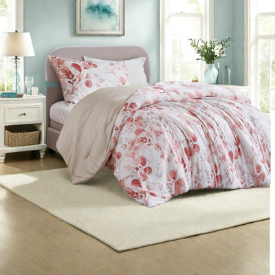 Premium Seersucker Bedding Sets, Microfiber Comforter, Botanical Style For Year-round Comfort