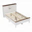 Ensemble de chambre à coucher 3 pièces avec lit plateforme double avec tête de lit double à porte coulissante et station de charge, table de chevet et commode, blanc-57733947