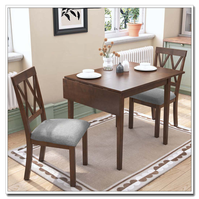 Ensemble de table de salle à manger pour petits espaces, 3, Brun