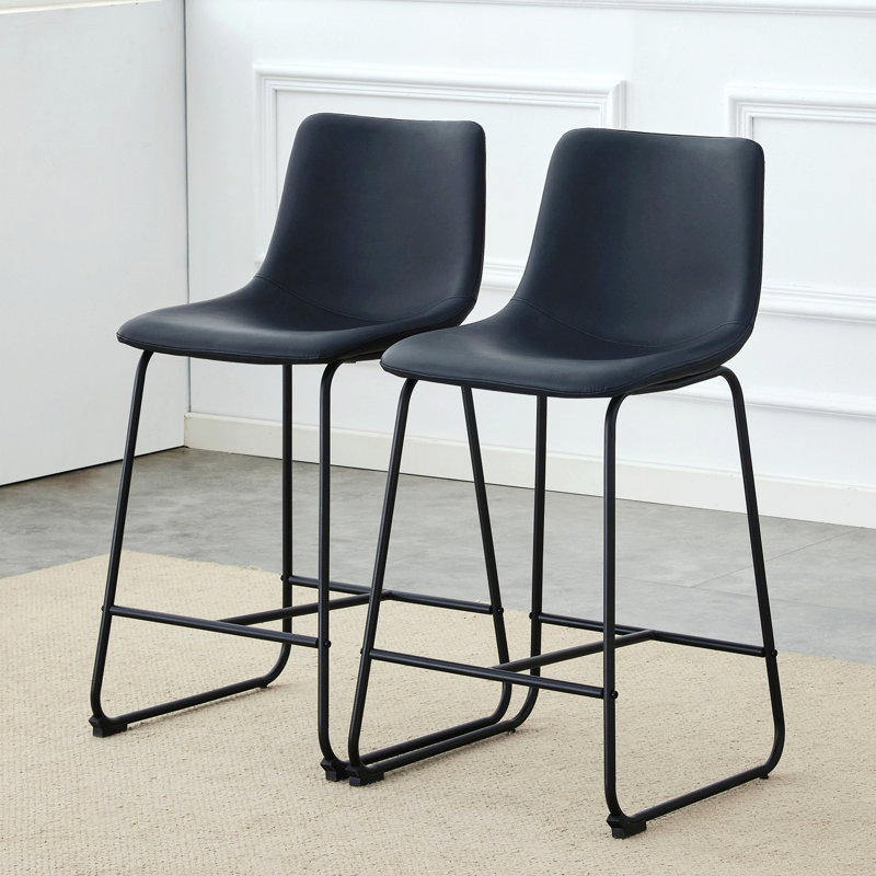 Ensemble de 2 chaises de bar, tabourets de bar pour la salle à manger, Noir