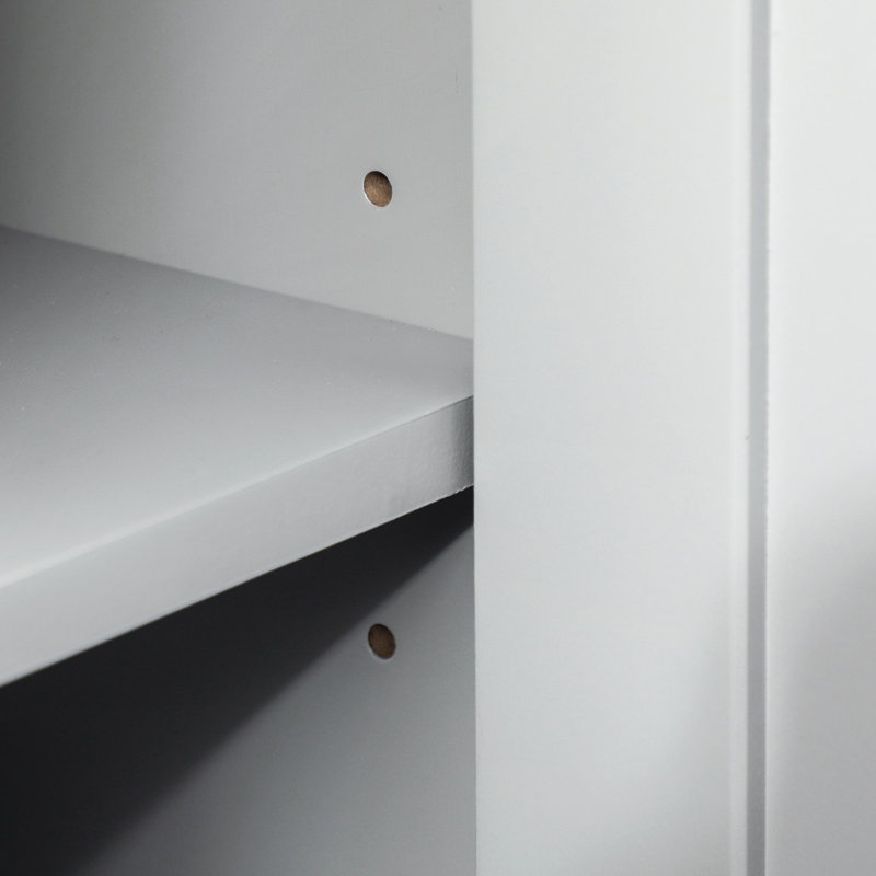 Fourre-tout sous le lavabo, gris, avec tablette réglable pour le rangement du meuble-lavabo, option d'économie d'espace