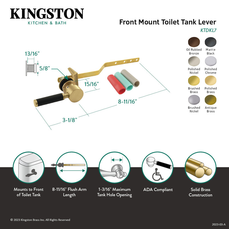 Kingston Brass Kaiser Front Mount Toilet Tank Lever, Oil Rubbed Bronze
