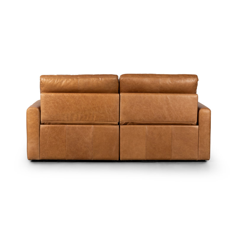 Tillery 78" Upholstered Power Reclining Loveseat, Sonoma Butterscotch Genuine Leather