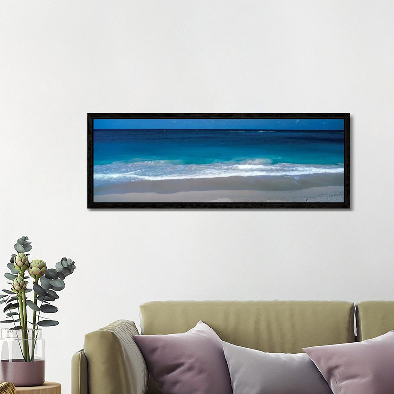 Waters Edge Barbados Caribbean - Wrapped Canvas Panoramic Print, Black Floater Framed, 121.92 cm H x 40.64 cm W