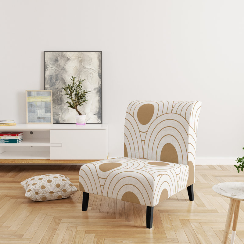 Circular Retro Design - Mid-Century Upholstered Slipper Chair