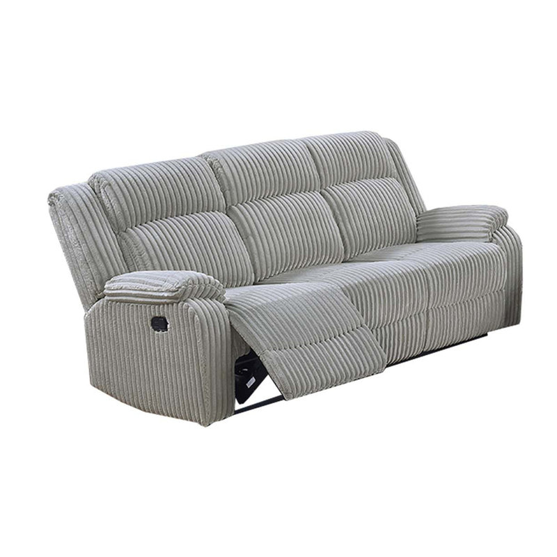 Corduroy 1pc Motion Loveseat, Grey Ash