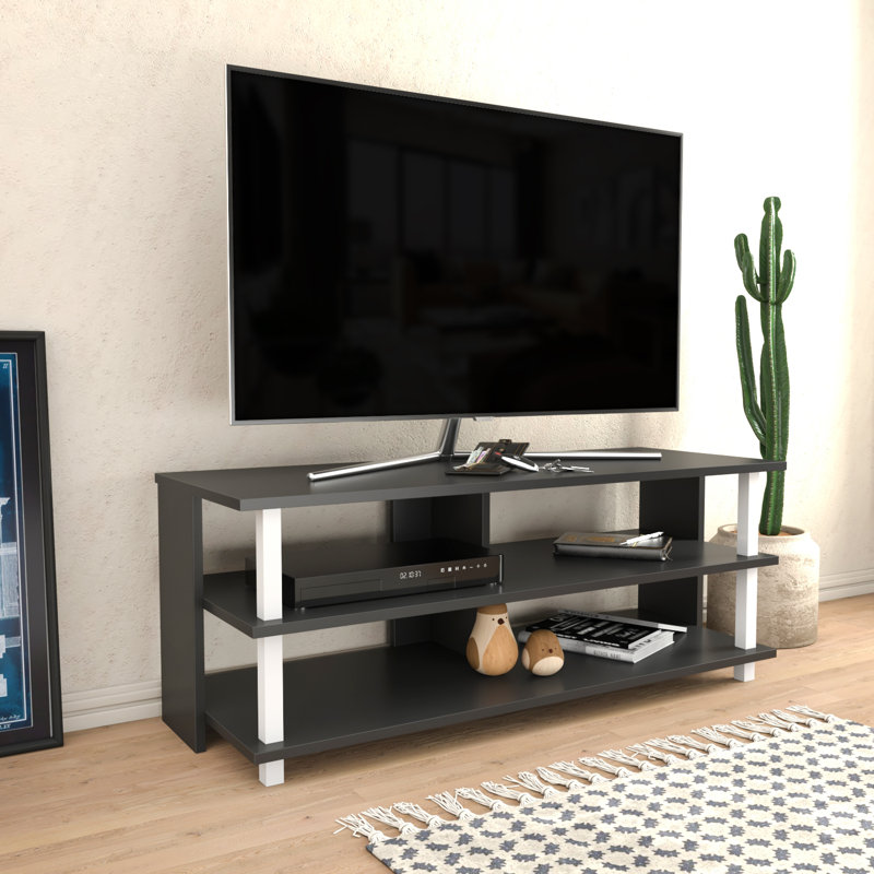 Aleysa TV Stand for TVs up to 50", White/Anthracite