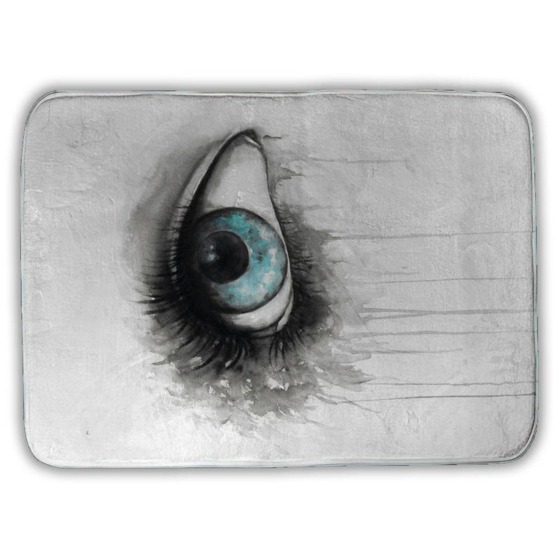 Blue eye in watercolor Bath Mat with Non-Slip Backing - Quick Dry Memory Foam Bathroom Rug - Absorbent - Modern Plush Spa-Style - Machine Washable