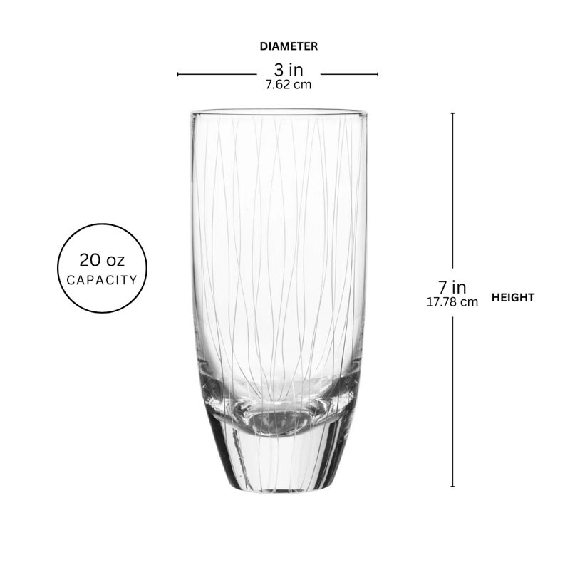 Breeze 20oz. Handmade Crystal Drinking Glass Set