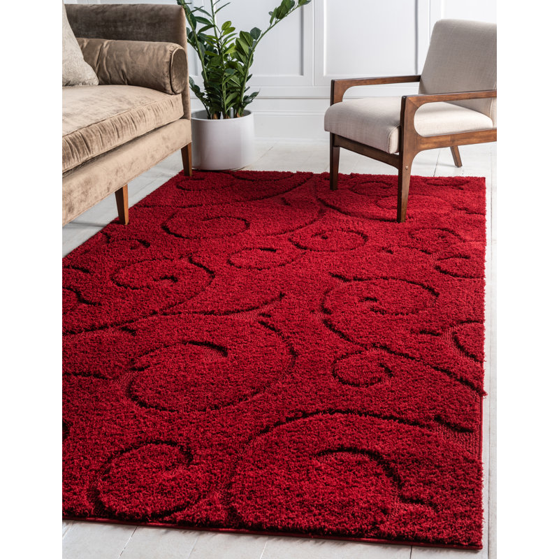 Tapis rouge sang Baynes, Rectangle 5 pi 1 po x 8 pi, Red