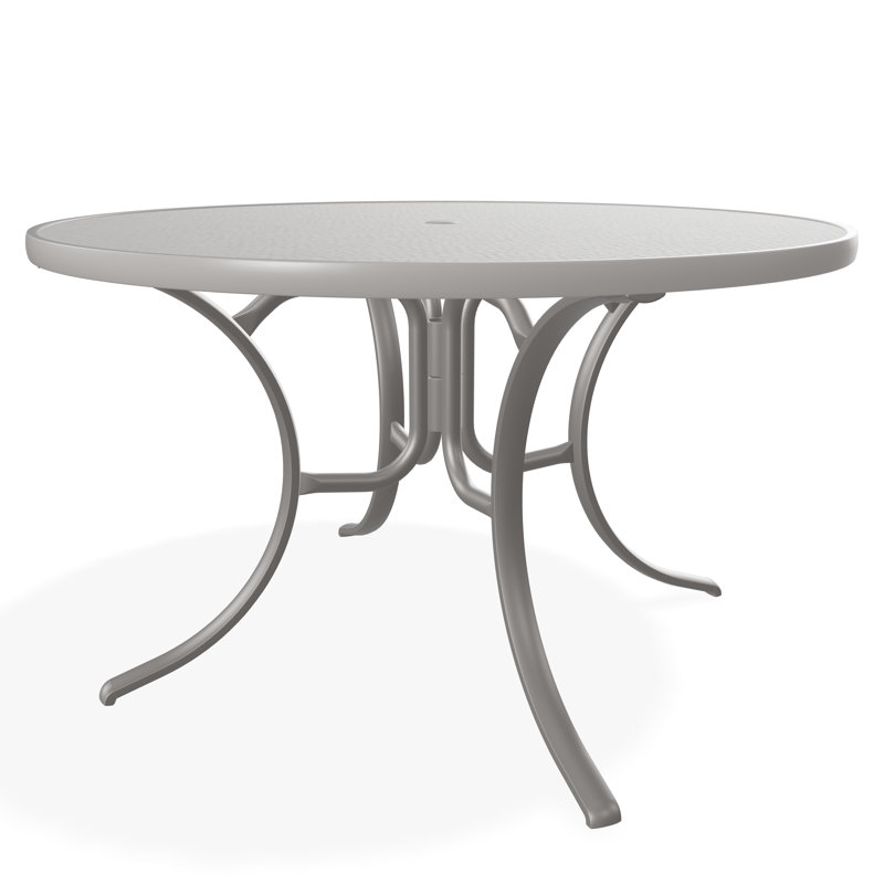 Outdoor Round Dining Table, Gray/Warm Gray