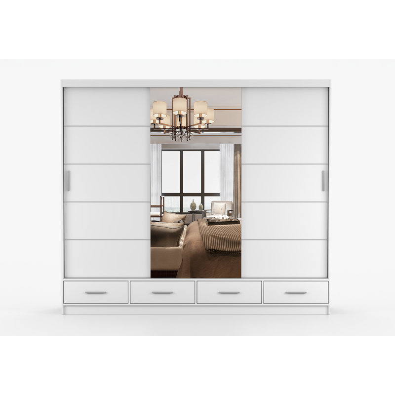 Charlesa Manufactured Wood Wardrobe, White