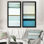 «Blue Meets Brown Modern Art III», ensemble de 2 peintures sur toiles