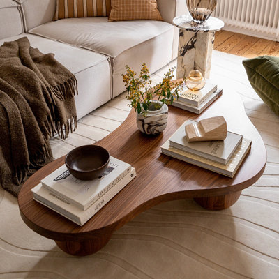 Solid wood retro style creative simple tea table