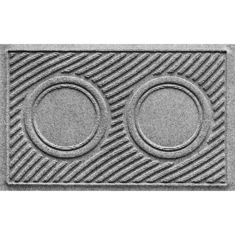 Tapis d'extérieur pour chien WaterHog® Waves Dog Bowl 18 po x 27 po, Gris moyen