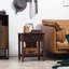 Dark Brown Side Table With Storage For Limited Room Options Different Purposes