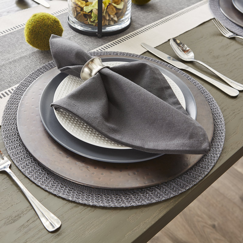Ensemble de napperons 6 pièces Peasely, Gris
