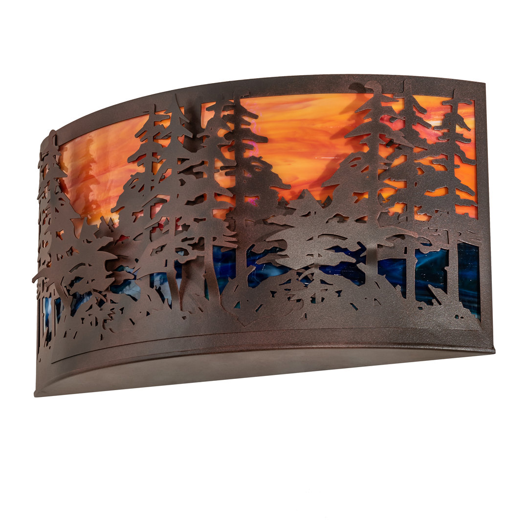 Pines Wrought Iron Flush Mounted Sconce Meyda Lighting