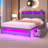 Upholstered Bed Frame With Drawers With Storage Headboard,Charging Station LED Light-1691856180-1691856182