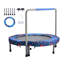 Mini trampoline pliable 36 pouces pour enfants avec guidon, jouet d'exercice intérieur / extérieur pour enfants de 3 ans et plus, bleu