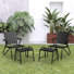 Ensemble de 2 chaises d'extérieur avec repose-pieds à lattes en métal avec structure en métal