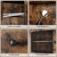 Buffet Farmhouse avec support pour micro-ondes, buffet Buffet | avec portes coulissantes, tablettes réglables, portes coulissantes en verre, tiroirs profonds, avec trous en fil métallique. Bar à café ou garde-manger-57849701