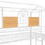 Lit superposé simple au-dessus de simple, lit de maison en métal avec glissade et escalier de rangement, avec glissière-133239099