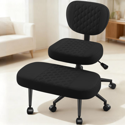 Fauteuil de bureau ergonomique pour les jambes croisées avec repose-pieds et roues réglables