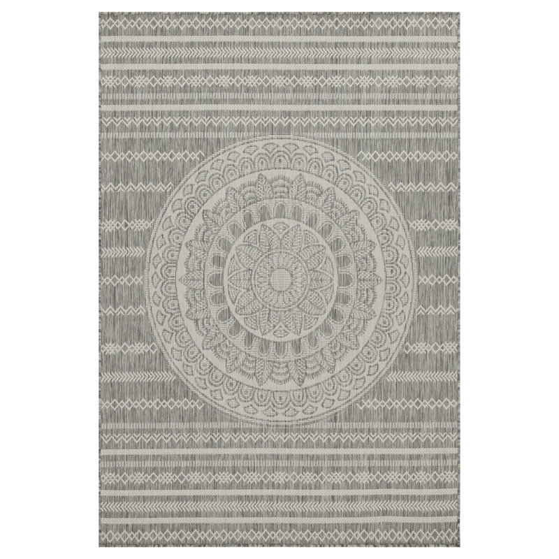 Sunshine GC_HAR2018 Silver Indoor/Outdoor Area Rug, Rectangle 5'3" x 7'3"