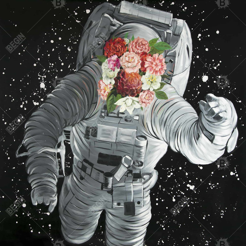 Rêve d'espace sur toile | Terre et galaxie, décor de chambre à coucher