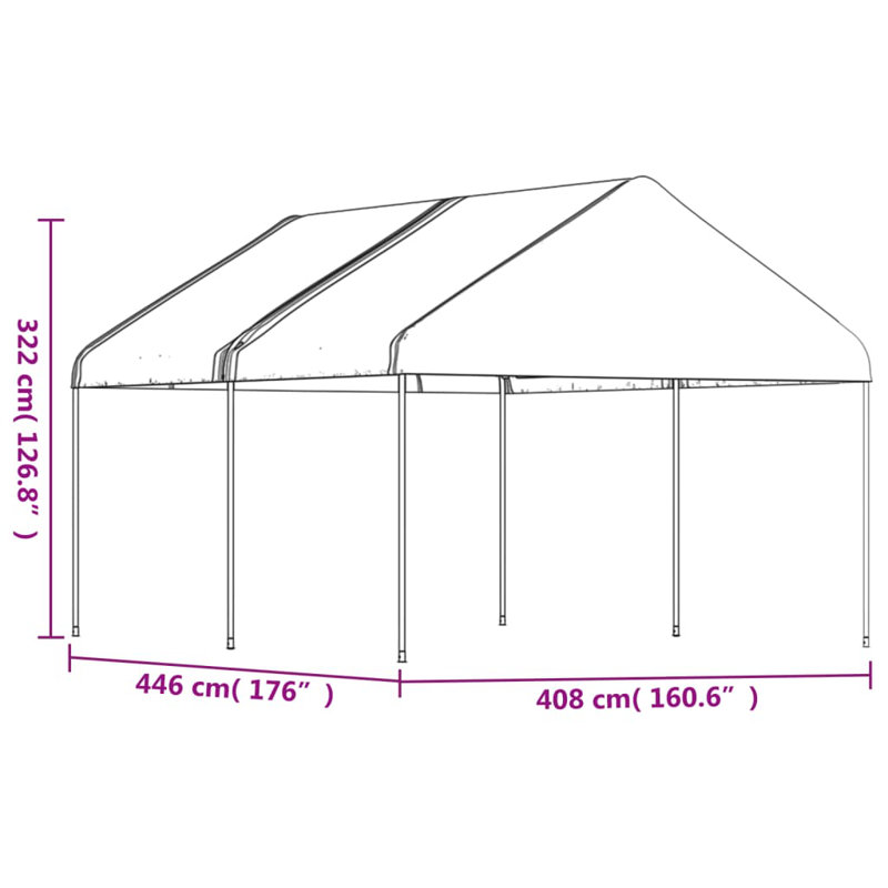 Dakota Fields Gazebo With Roof White 4.46X4.08X3.22 M Polyethylene
