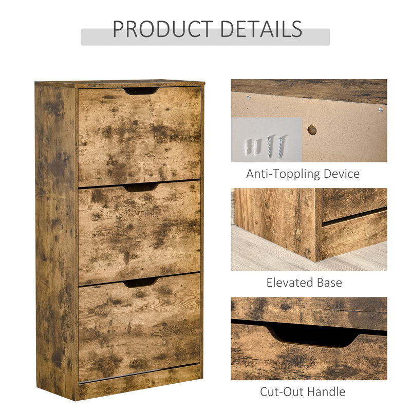 18 Pair Flip Down Shoe Storage