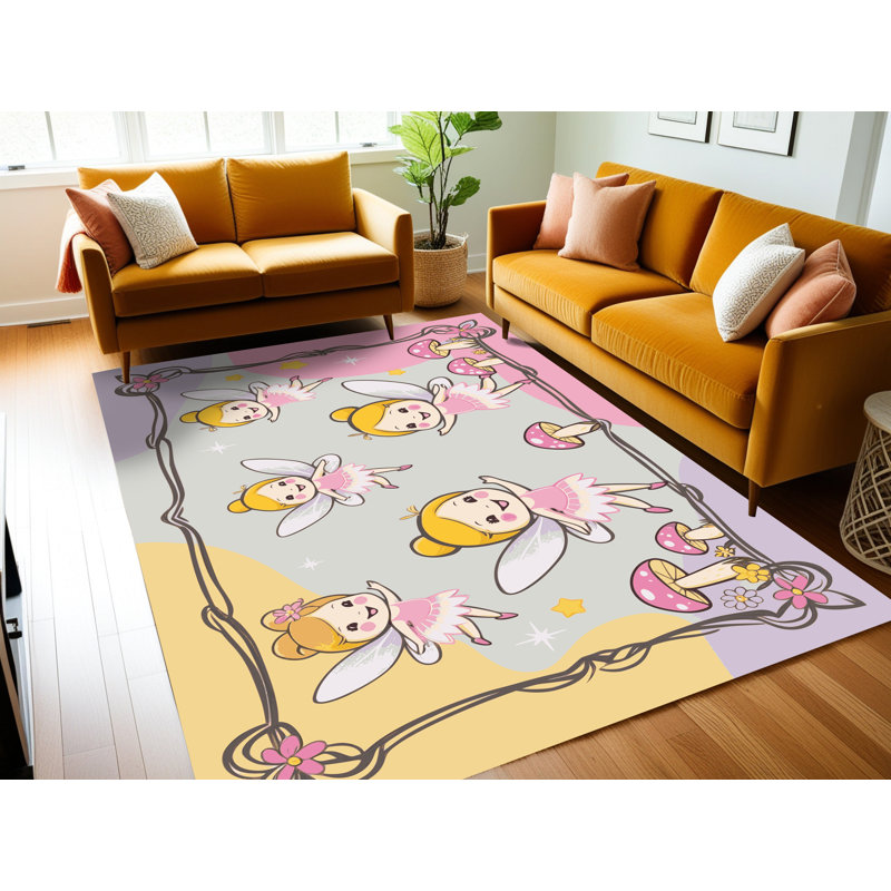 Tapis fantaisie Zoomie pour enfants Zoomie, Rectangulaire 2 pi x 3 pi