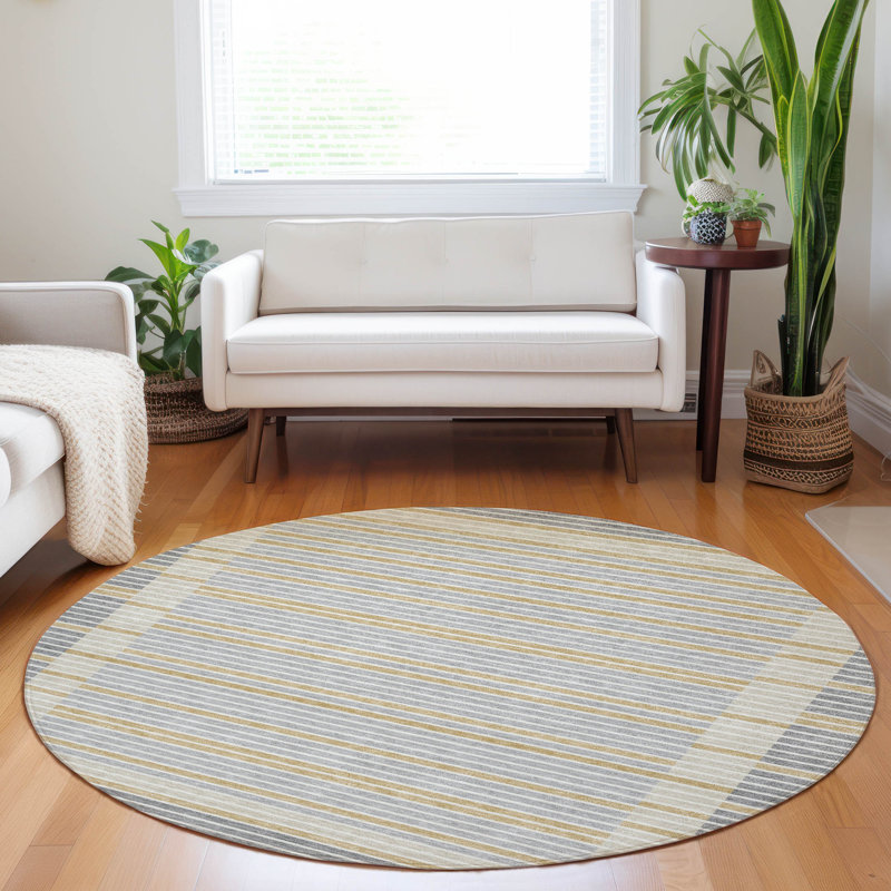 Tapis intérieur / extérieur gris Linzia , 8 pi x 8 pi