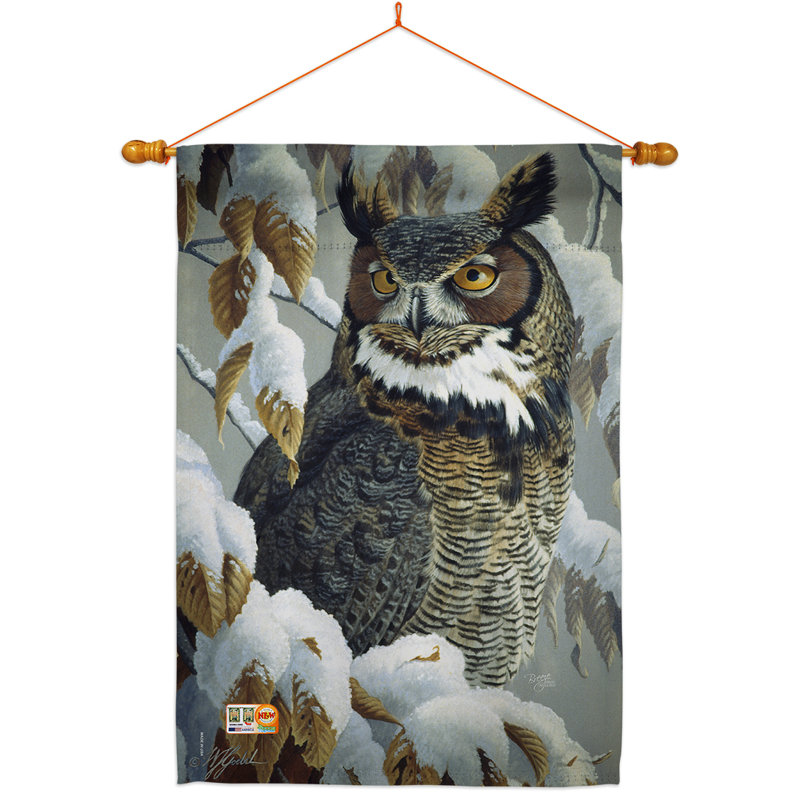 Chouette coussin à 2 faces en polyester 40 x 28 po Ensemble de drapeaux
