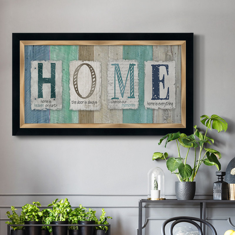 Home - Cadre photo unique, art textuel sur toile, H 25 po x l 45 po x P 1 po