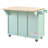 Mobile Kitchen Island Cart With Rubberwood Drop-Leaf Countertop, 3 Drawers & Cabinet Storage, 5-Wheel Rolling, Mint Green-1000622281